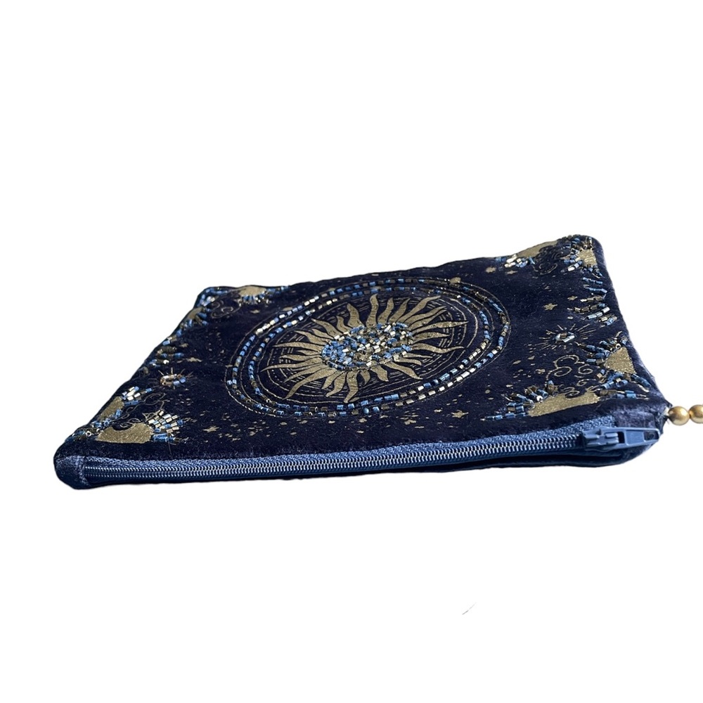 Fabrique Eninde Metallic Beaded Celestial Cosmetic Bag | Pouch NWT - Picture 7 of 7